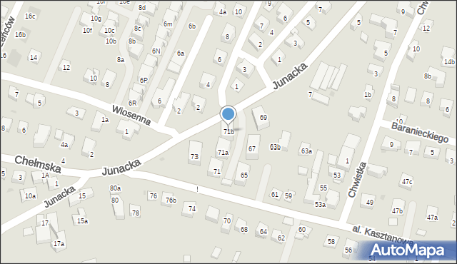 Kraków, Aleja Kasztanowa, 71b, mapa Krakowa