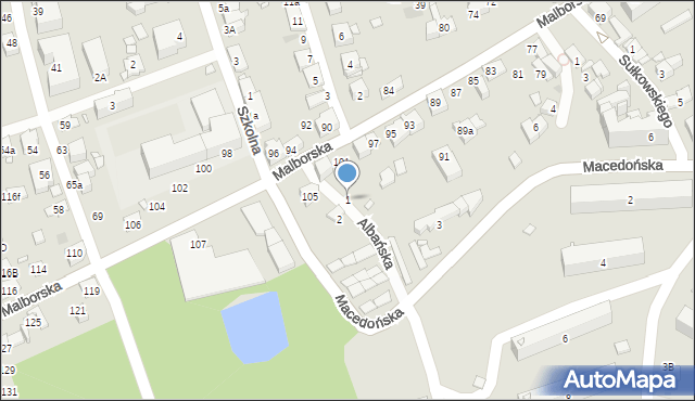 Kraków, Albańska, 1, mapa Krakowa