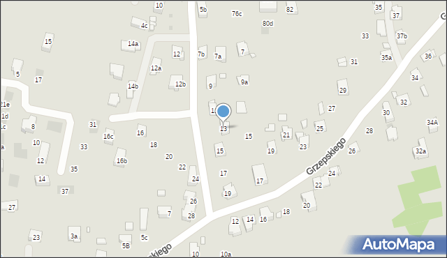 Kraków, Aleksandrowicza Adolfa, 13, mapa Krakowa