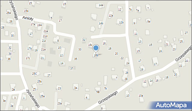 Kraków, Aleksandrowicza Adolfa, 16b, mapa Krakowa