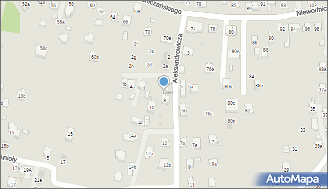 Kraków, Aleksandrowicza Adolfa, 8a, mapa Krakowa
