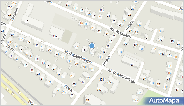 Kraków, Aleja Dygasińskiego Adolfa, 21, mapa Krakowa