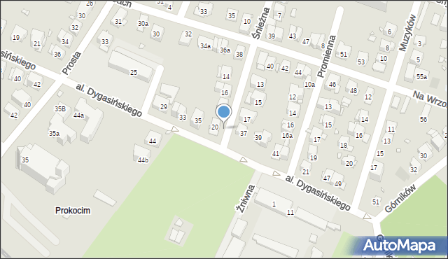 Kraków, Aleja Dygasińskiego Adolfa, 35a, mapa Krakowa