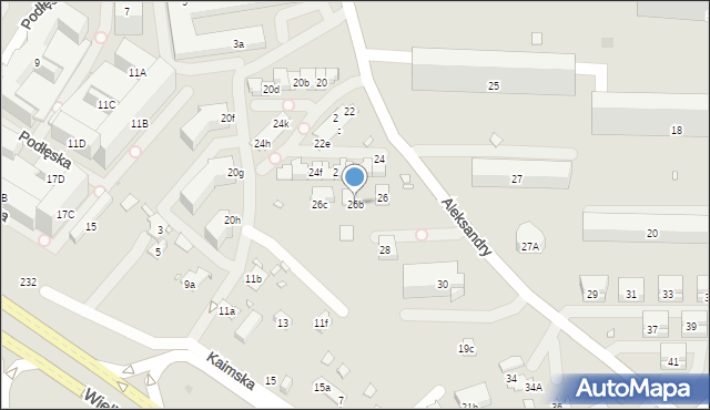 Kraków, Aleksandry, 26b, mapa Krakowa