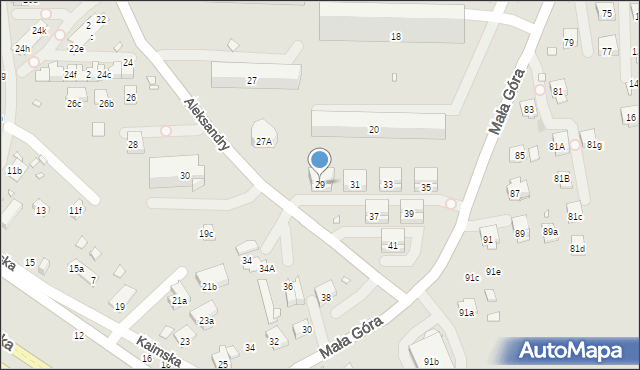 Kraków, Aleksandry, 29, mapa Krakowa