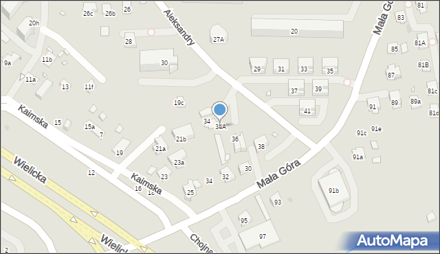 Kraków, Aleksandry, 34A, mapa Krakowa