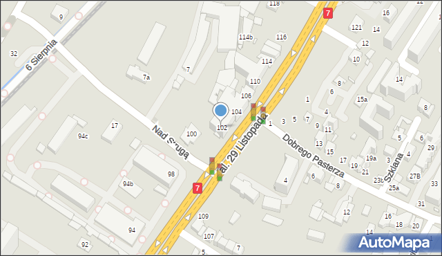 Kraków, Aleja 29 Listopada, 102, mapa Krakowa