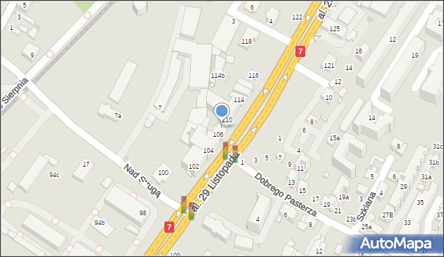 Kraków, Aleja 29 Listopada, 108, mapa Krakowa