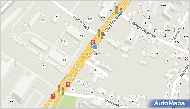 Kraków, Aleja 29 Listopada, 109, mapa Krakowa