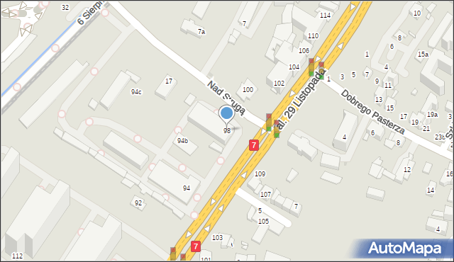 Kraków, Aleja 29 Listopada, 98, mapa Krakowa