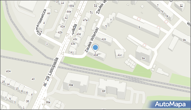 Kraków, Aleja 29 Listopada, 41a, mapa Krakowa