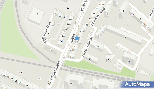Kraków, Aleja 29 Listopada, 45b, mapa Krakowa