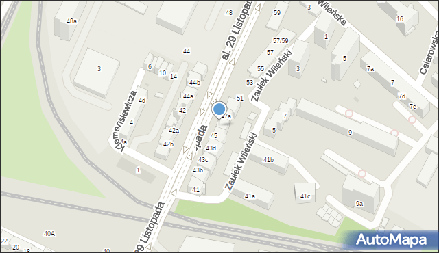 Kraków, Aleja 29 Listopada, 47, mapa Krakowa