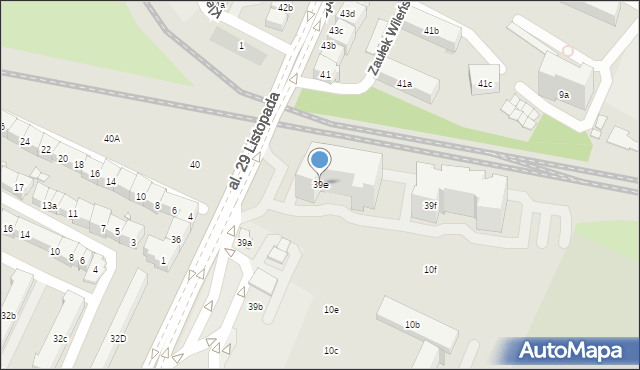 Kraków, Aleja 29 Listopada, 39e, mapa Krakowa