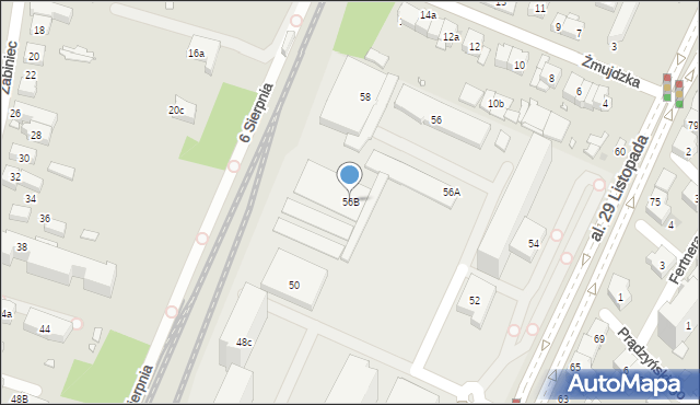 Kraków, Aleja 29 Listopada, 56B, mapa Krakowa