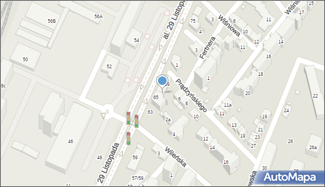 Kraków, Aleja 29 Listopada, 65a, mapa Krakowa