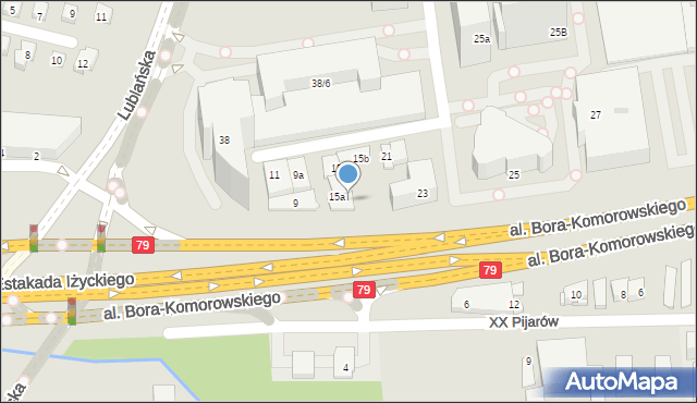 Kraków, Aleja Bora-Komorowskiego Tadeusza, gen., 17, mapa Krakowa