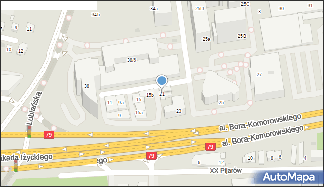 Kraków, Aleja Bora-Komorowskiego Tadeusza, gen., 21, mapa Krakowa