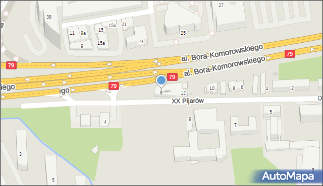 Kraków, Aleja Bora-Komorowskiego Tadeusza, gen., 6, mapa Krakowa