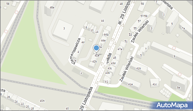 Kraków, Aleja 29 Listopada, 42a, mapa Krakowa