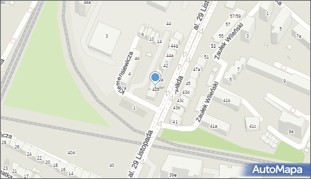Kraków, Aleja 29 Listopada, 42b, mapa Krakowa