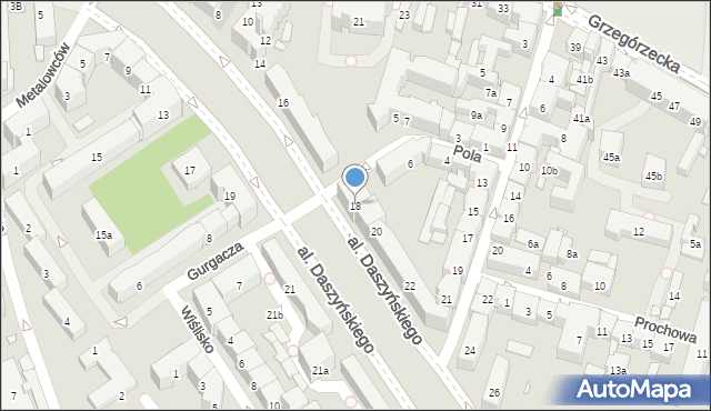 Kraków, Aleja Daszyńskiego Ignacego, 18, mapa Krakowa