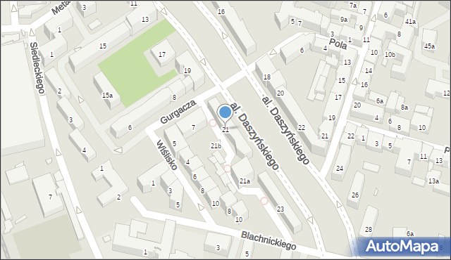 Kraków, Aleja Daszyńskiego Ignacego, 21, mapa Krakowa
