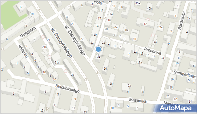 Kraków, Aleja Daszyńskiego Ignacego, 24, mapa Krakowa