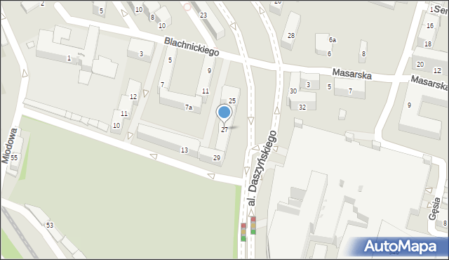 Kraków, Aleja Daszyńskiego Ignacego, 27, mapa Krakowa