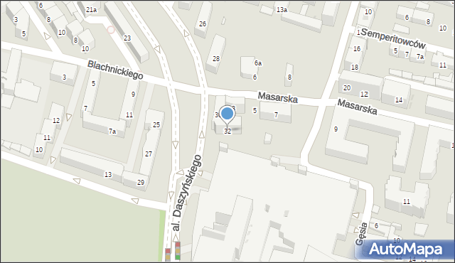 Kraków, Aleja Daszyńskiego Ignacego, 32, mapa Krakowa