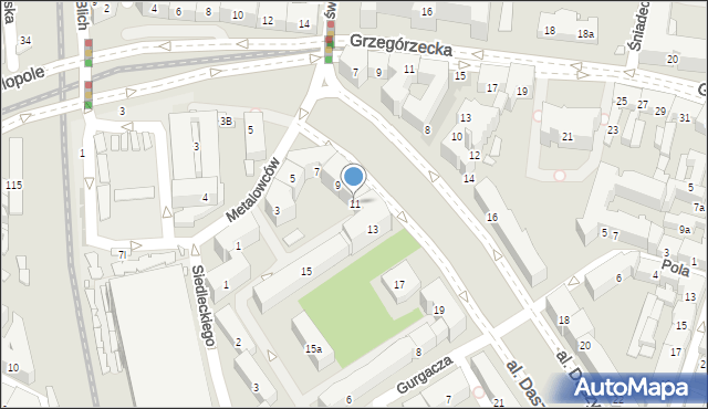 Kraków, Aleja Daszyńskiego Ignacego, 11, mapa Krakowa