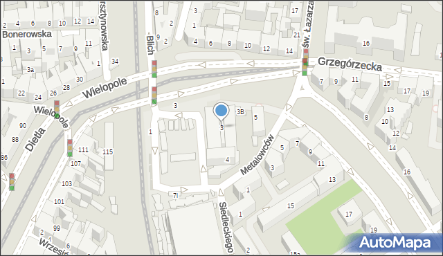 Kraków, Aleja Daszyńskiego Ignacego, 3, mapa Krakowa
