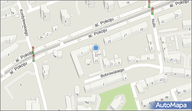 Kraków, Aleja Pokoju, 11, mapa Krakowa