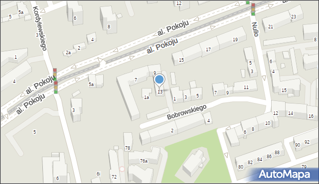 Kraków, Aleja Pokoju, 13, mapa Krakowa