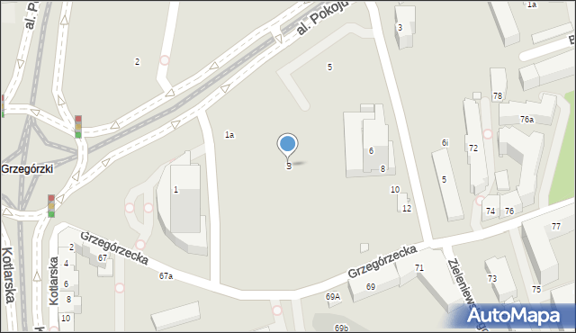 Kraków, Aleja Pokoju, 3, mapa Krakowa