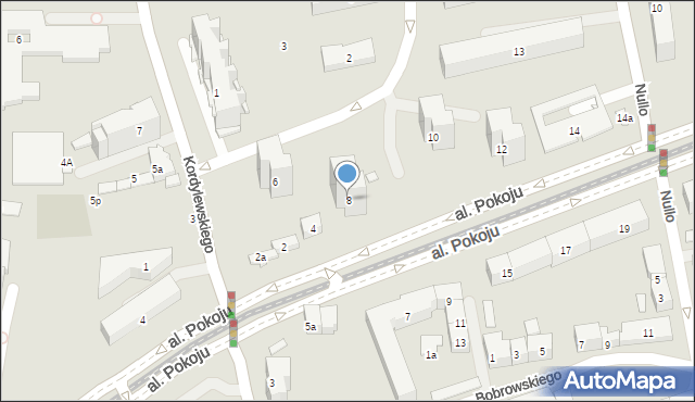Kraków, Aleja Pokoju, 8, mapa Krakowa