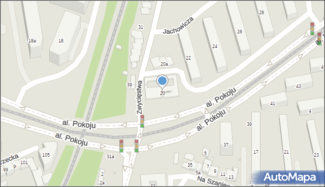 Kraków, Aleja Pokoju, 20, mapa Krakowa