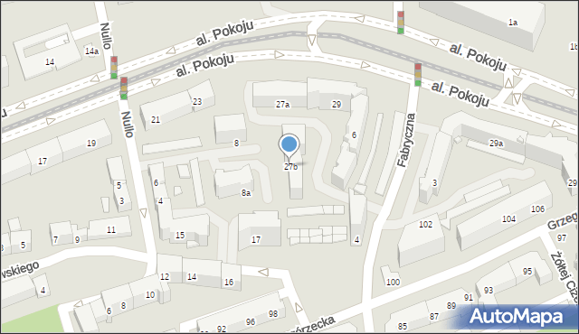 Kraków, Aleja Pokoju, 27b, mapa Krakowa