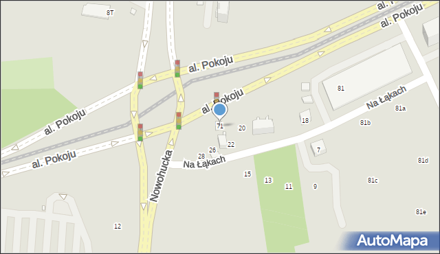Kraków, Aleja Pokoju, 71, mapa Krakowa