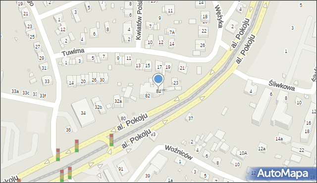 Kraków, Aleja Pokoju, 84, mapa Krakowa