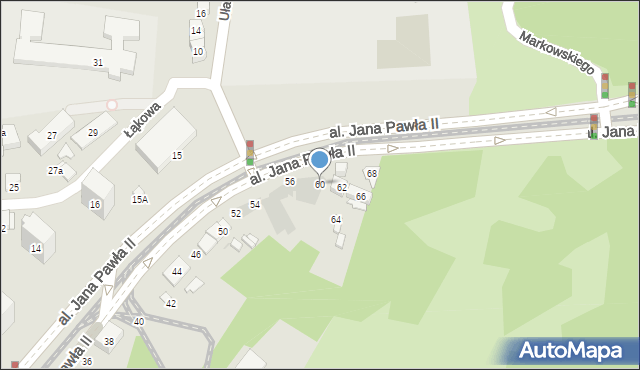 Kraków, Aleja Jana Pawła II, 60, mapa Krakowa