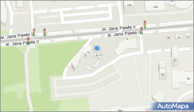 Kraków, Aleja Jana Pawła II, 72, mapa Krakowa
