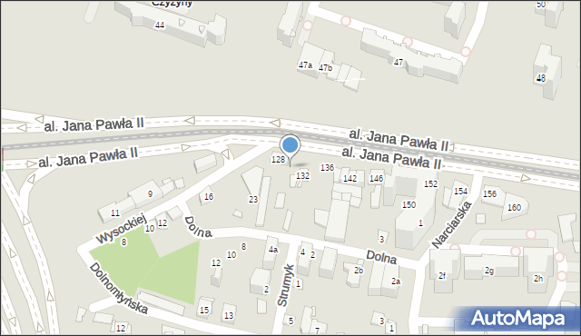 Kraków, Aleja Jana Pawła II, 130, mapa Krakowa