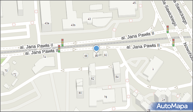 Kraków, Aleja Jana Pawła II, 90, mapa Krakowa