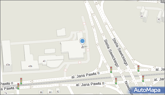 Kraków, Aleja Jana Pawła II, 45, mapa Krakowa
