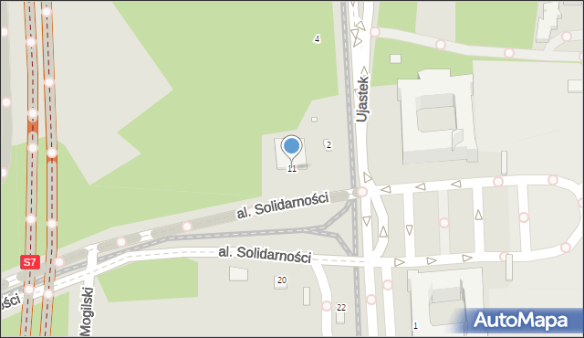 Kraków, Aleja Solidarności, 11, mapa Krakowa