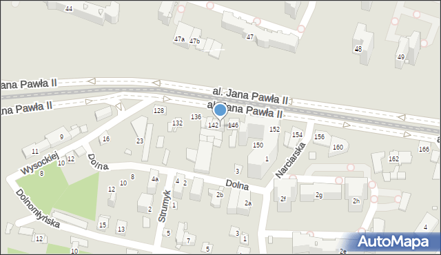 Kraków, Aleja Jana Pawła II, 144, mapa Krakowa
