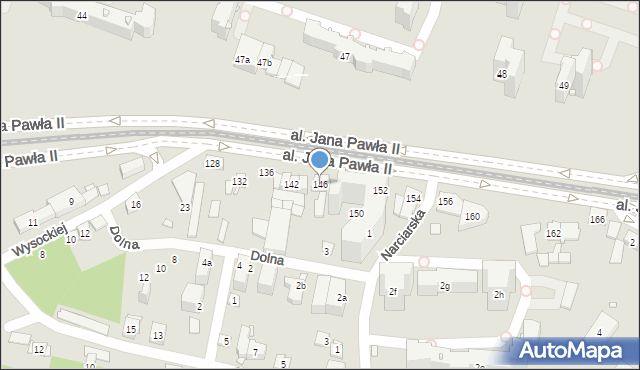 Kraków, Aleja Jana Pawła II, 146, mapa Krakowa