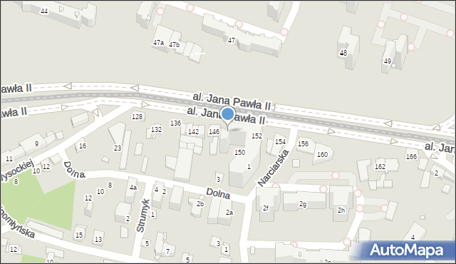 Kraków, Aleja Jana Pawła II, 148, mapa Krakowa