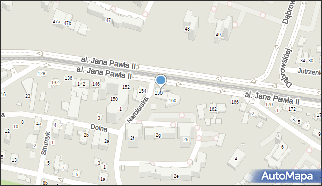 Kraków, Aleja Jana Pawła II, 158, mapa Krakowa